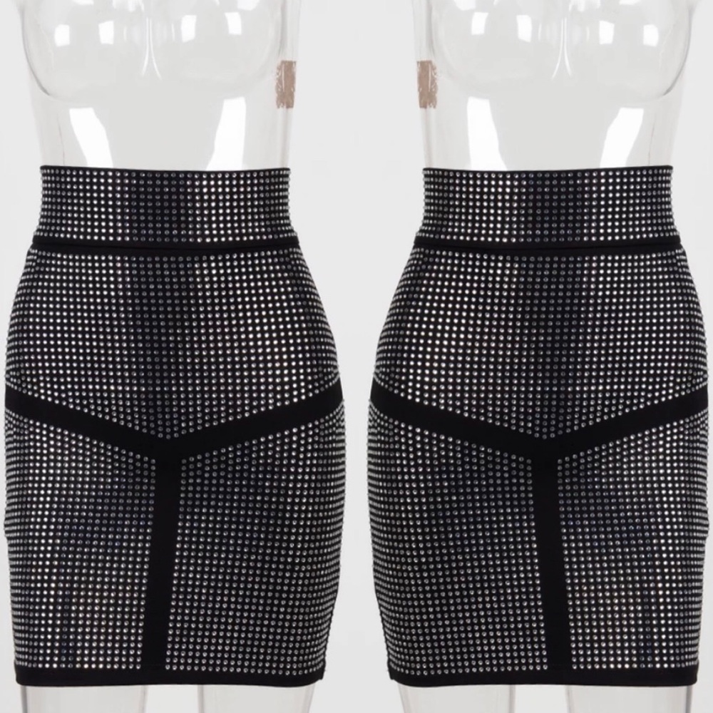 Swarovski crystal high waist skirt